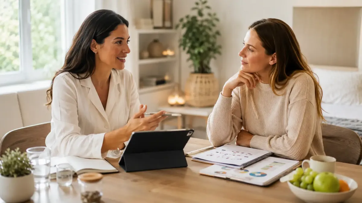 Functional medicine practitioner consulting with patient