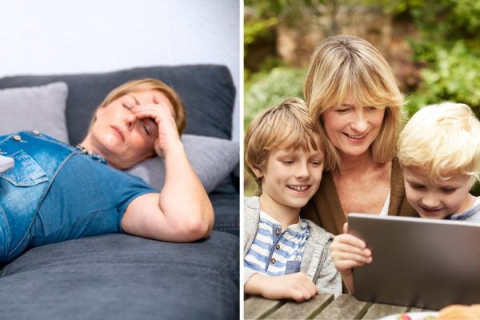 Woman's transformation from fatigue to family time