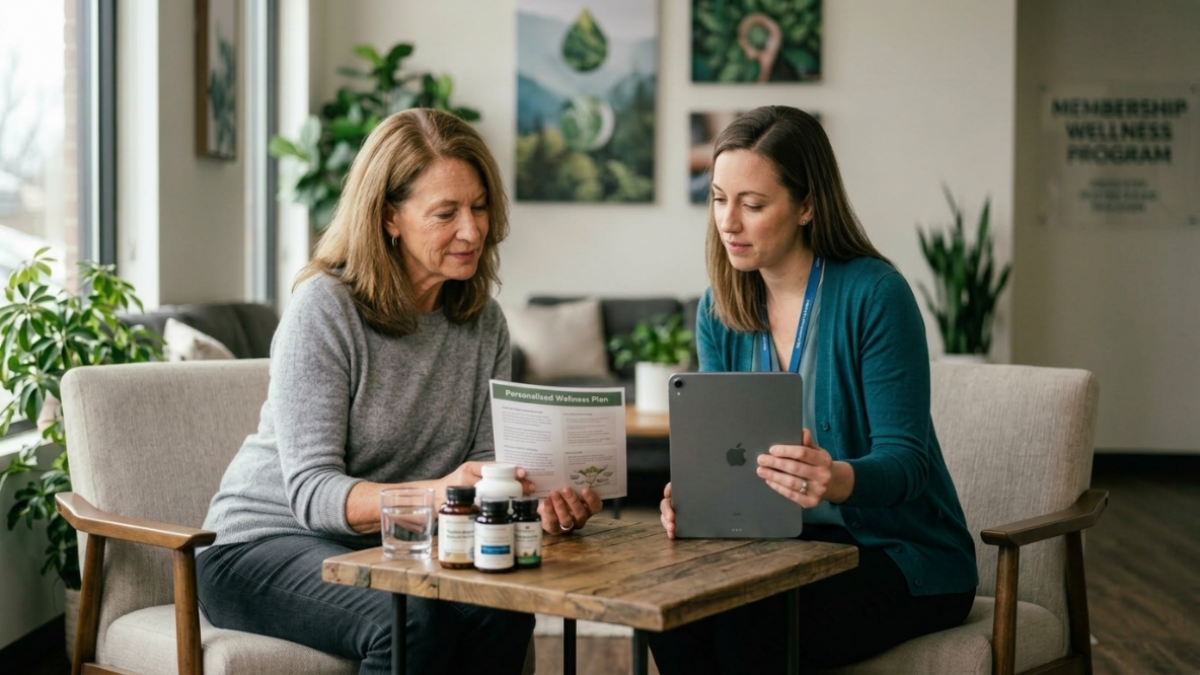 Functional medicine provider discussing wellness care