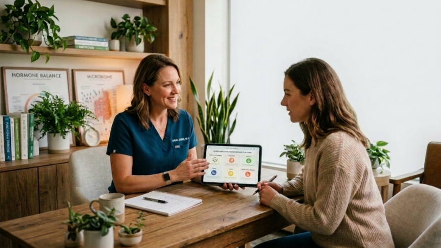 Nurse practitioner discussing personalized care